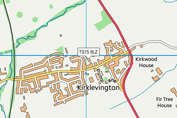 TS15 9LZ map - OS VectorMap District (Ordnance Survey)