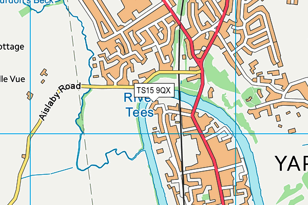 TS15 9QX map - OS VectorMap District (Ordnance Survey)
