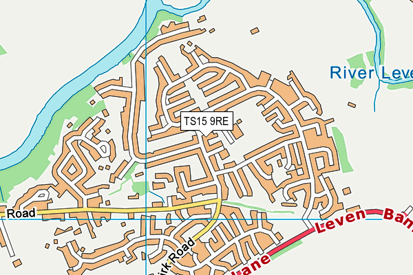 TS15 9RE map - OS VectorMap District (Ordnance Survey)