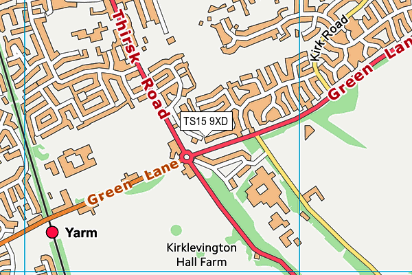 TS15 9XD map - OS VectorMap District (Ordnance Survey)