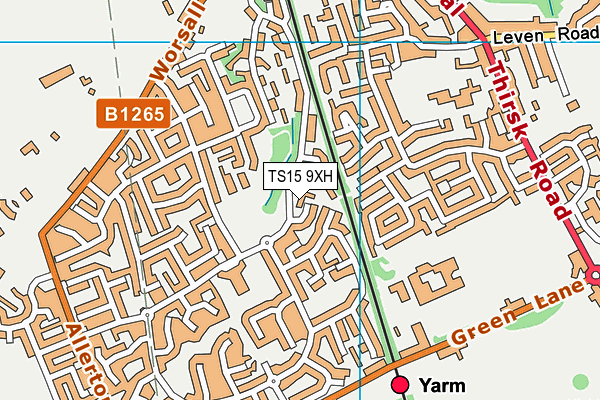 TS15 9XH map - OS VectorMap District (Ordnance Survey)