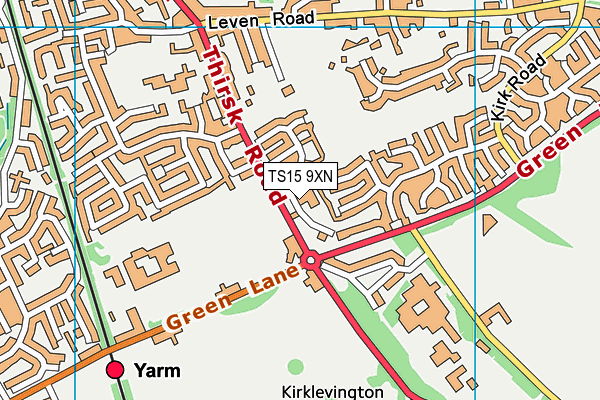 TS15 9XN map - OS VectorMap District (Ordnance Survey)