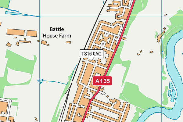 TS16 0AG map - OS VectorMap District (Ordnance Survey)