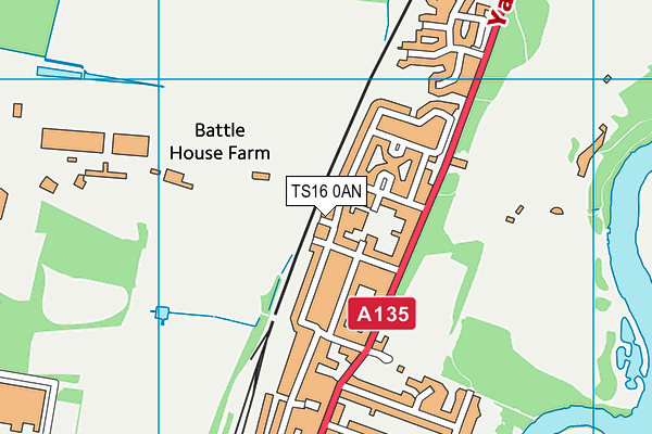 TS16 0AN map - OS VectorMap District (Ordnance Survey)