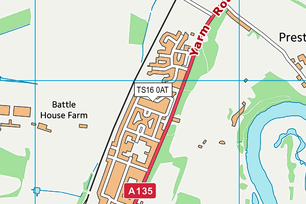 TS16 0AT map - OS VectorMap District (Ordnance Survey)