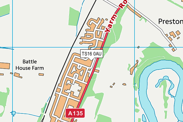 TS16 0AU map - OS VectorMap District (Ordnance Survey)