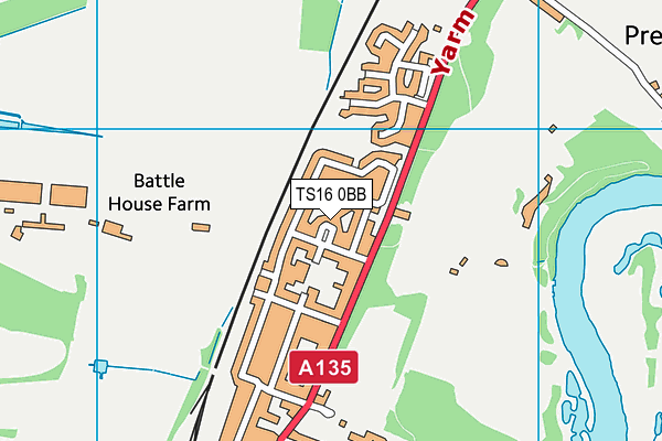 TS16 0BB map - OS VectorMap District (Ordnance Survey)