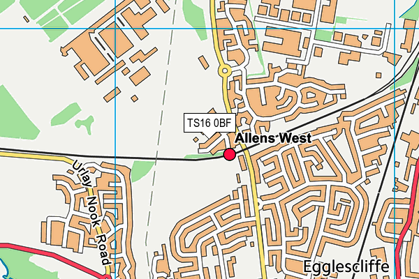 TS16 0BF map - OS VectorMap District (Ordnance Survey)