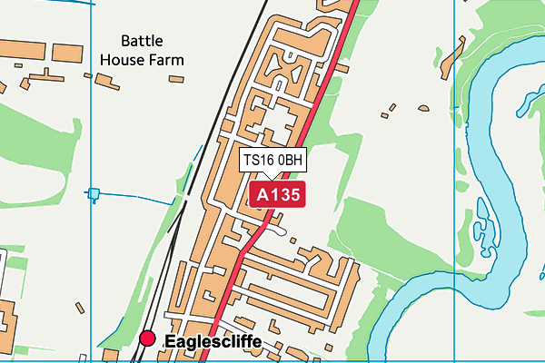 TS16 0BH map - OS VectorMap District (Ordnance Survey)