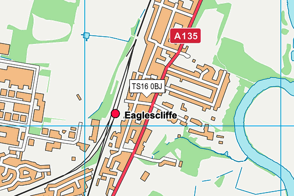 TS16 0BJ map - OS VectorMap District (Ordnance Survey)