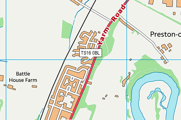 TS16 0BL map - OS VectorMap District (Ordnance Survey)