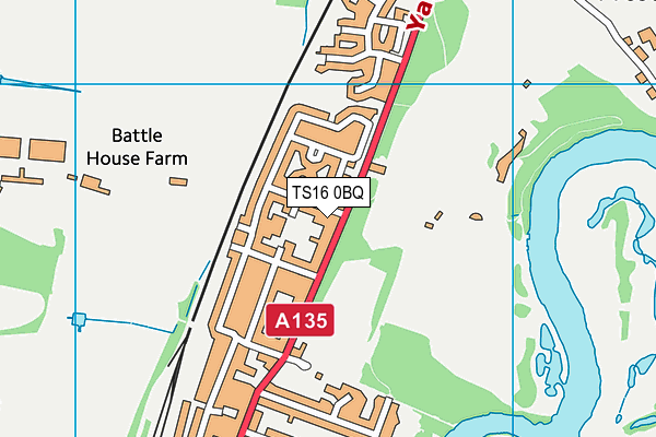 TS16 0BQ map - OS VectorMap District (Ordnance Survey)