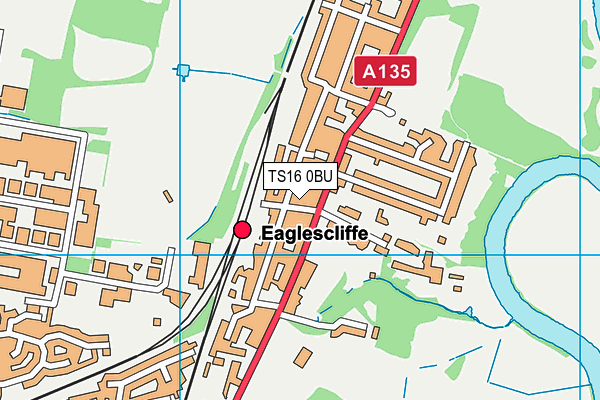 TS16 0BU map - OS VectorMap District (Ordnance Survey)