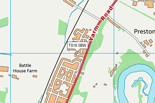 TS16 0BW map - OS VectorMap District (Ordnance Survey)