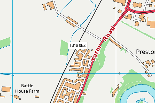 TS16 0BZ map - OS VectorMap District (Ordnance Survey)