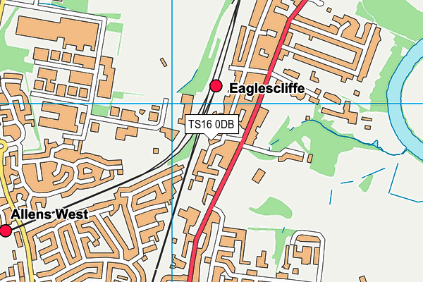 TS16 0DB map - OS VectorMap District (Ordnance Survey)