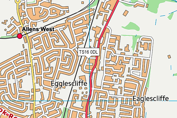 TS16 0DL map - OS VectorMap District (Ordnance Survey)