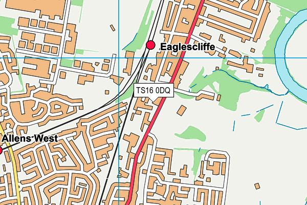 Eaglescliffe Golf Club map (TS16 0DQ) - OS VectorMap District (Ordnance Survey)
