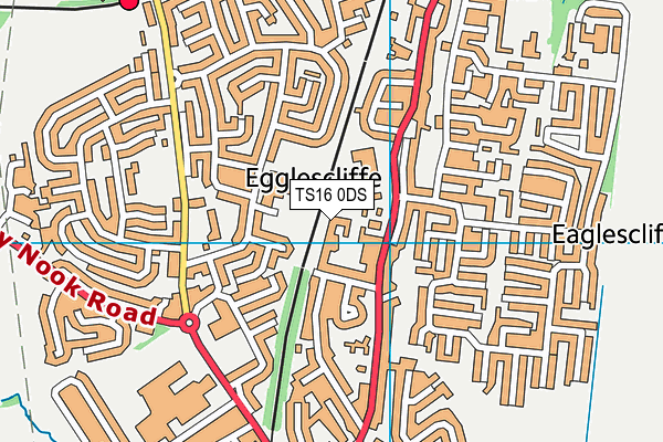 TS16 0DS map - OS VectorMap District (Ordnance Survey)