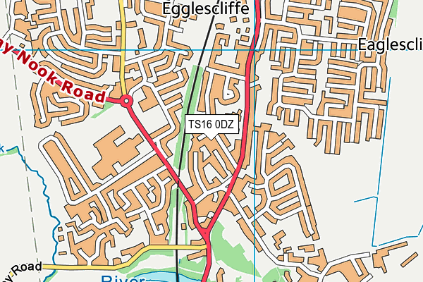 TS16 0DZ map - OS VectorMap District (Ordnance Survey)