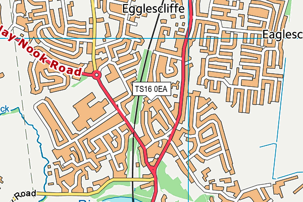 TS16 0EA map - OS VectorMap District (Ordnance Survey)