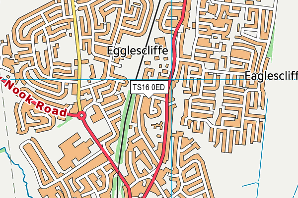 TS16 0ED map - OS VectorMap District (Ordnance Survey)