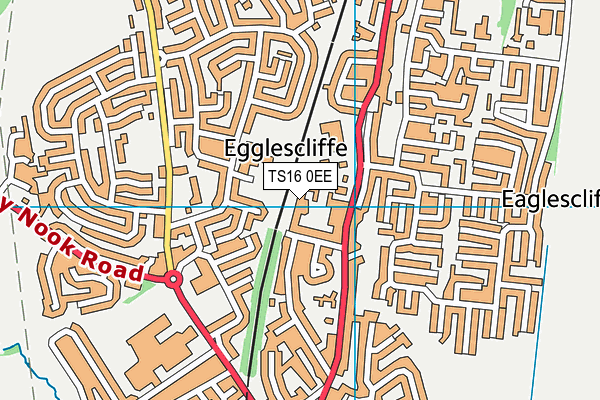 TS16 0EE map - OS VectorMap District (Ordnance Survey)