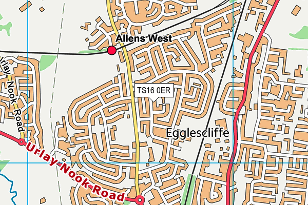 TS16 0ER map - OS VectorMap District (Ordnance Survey)