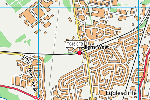 TS16 0FB map - OS VectorMap District (Ordnance Survey)