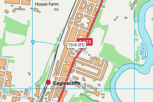 TS16 0FD map - OS VectorMap District (Ordnance Survey)