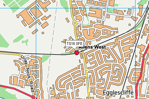 TS16 0FE map - OS VectorMap District (Ordnance Survey)