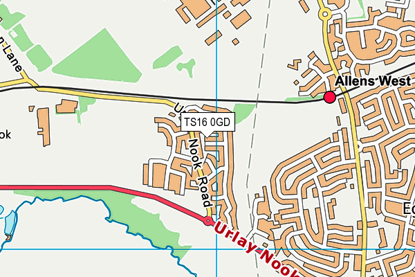 TS16 0GD map - OS VectorMap District (Ordnance Survey)