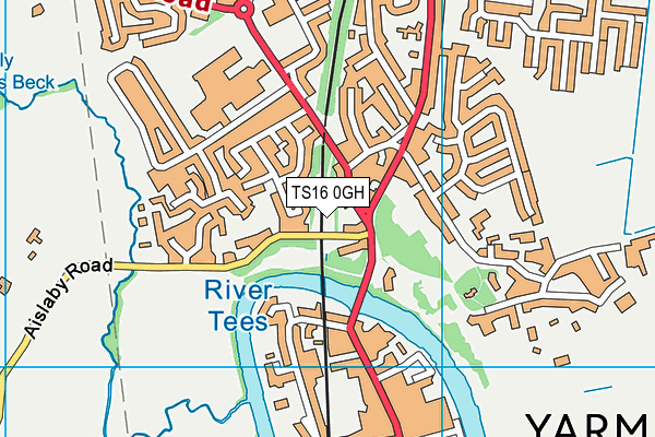 TS16 0GH map - OS VectorMap District (Ordnance Survey)