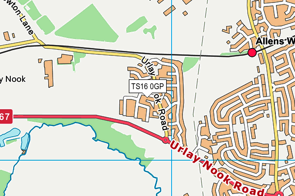 TS16 0GP map - OS VectorMap District (Ordnance Survey)