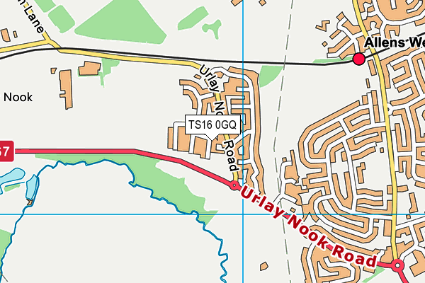 TS16 0GQ map - OS VectorMap District (Ordnance Survey)