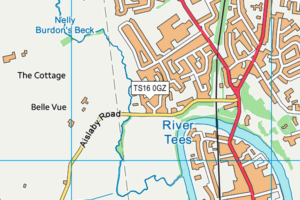 TS16 0GZ map - OS VectorMap District (Ordnance Survey)