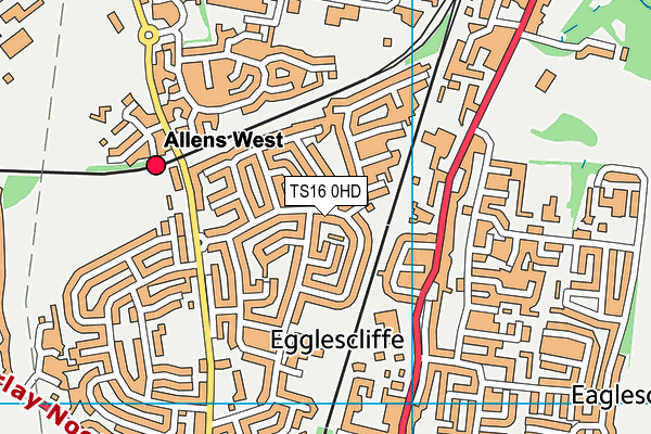 TS16 0HD map - OS VectorMap District (Ordnance Survey)