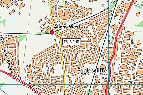 TS16 0HR map - OS VectorMap District (Ordnance Survey)