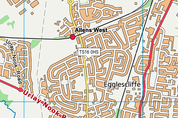 TS16 0HS map - OS VectorMap District (Ordnance Survey)