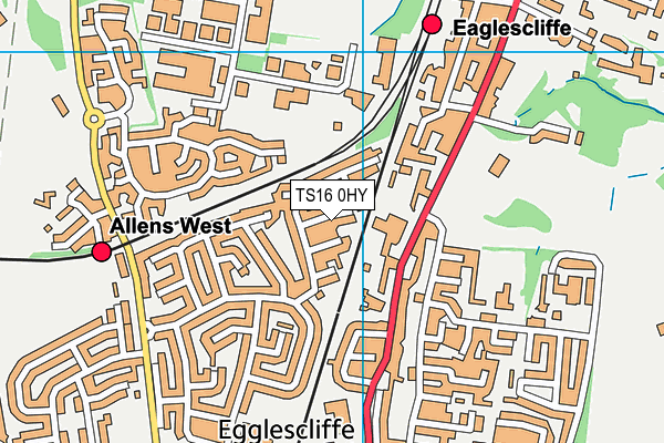 TS16 0HY map - OS VectorMap District (Ordnance Survey)