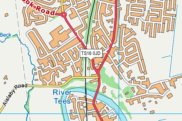 TS16 0JD map - OS VectorMap District (Ordnance Survey)