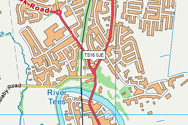 TS16 0JE map - OS VectorMap District (Ordnance Survey)