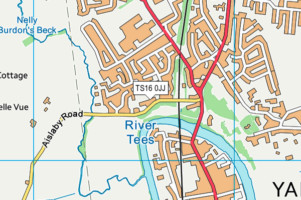 TS16 0JJ map - OS VectorMap District (Ordnance Survey)