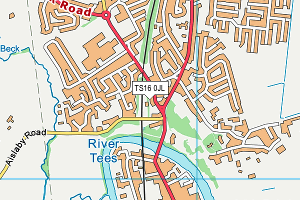 TS16 0JL map - OS VectorMap District (Ordnance Survey)