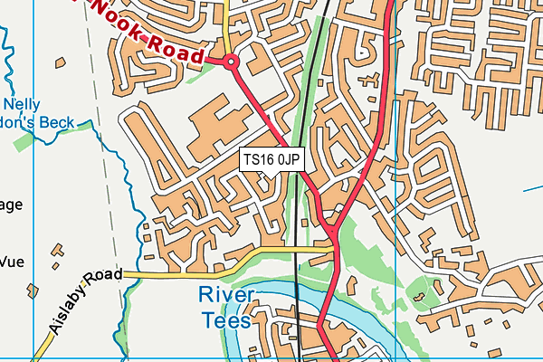 TS16 0JP map - OS VectorMap District (Ordnance Survey)