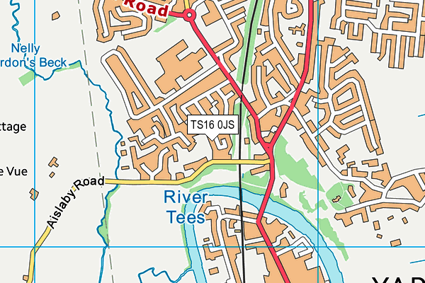 TS16 0JS map - OS VectorMap District (Ordnance Survey)