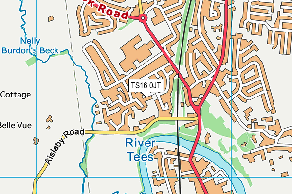 TS16 0JT map - OS VectorMap District (Ordnance Survey)