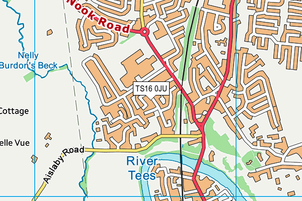 TS16 0JU map - OS VectorMap District (Ordnance Survey)