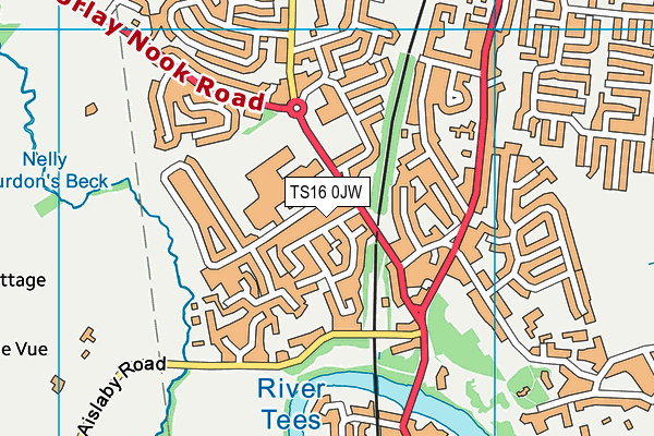 TS16 0JW map - OS VectorMap District (Ordnance Survey)