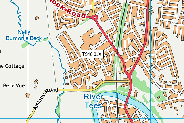 TS16 0JX map - OS VectorMap District (Ordnance Survey)
